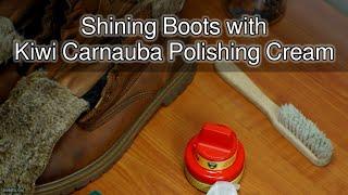 Shining Boots with Kiwi Carnauba Polishing Cream