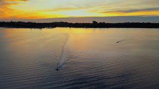 [4K Drone Video] Stunning Perth Sunset by the Swan River, Perth, Western Australia