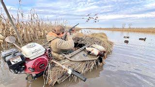 SNEAK BOAT Duck Hunting a FLOODED CORN field! (CATCH CLEAN COOK)