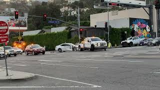 Car Accident Clean Up on Crescent Heights & Sunset Boulevard