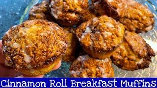 Cinnamon Roll Breakfast Muffins Recipe | Quick, Easy & Delicious Grab & Go Breakfast Idea #food #eat