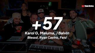 Karol G, Maluma, J Balvin, Feid, Blessd, Ryan Castro - +57 (LETRA)