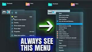 How to always see the old right-click menu in Windows 11