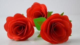 Easy paper red rose making | How to make paper flower Bouquet | DIY red Rose | Rose DIY