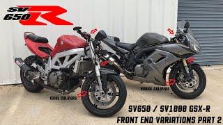 Suzuki SV650 / SV1000 GSX-R Front End Fork Swap Comparison (Axial Calipers Vs. Radial Calipers)