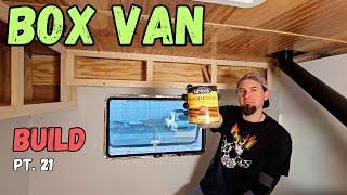 I STAINED Everything! (and creepy painting too) - Box Van Build Part 21