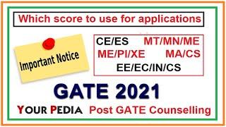 Post GATE Counselling 2021  | Which score to use for applications | Dr. Vijayender | YourPedia