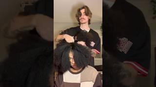 My friend tries to do my hair?? #afrohair #naturalhair #hairstyles