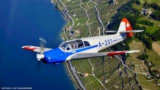 Flying in a MESSERSCHMITT Bf 108 TAIFUN through the Swiss Alps