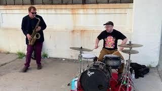 Sam Weinberg & Jason Nazary - sax/drums duo - in Red Hook - Sep 12 2020