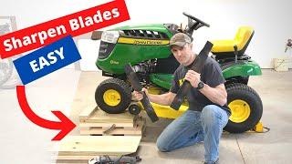 Sharpen blades on your mower WITHOUT taking deck OFF (John Deere)