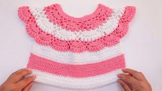 Que Belleza!! BLUSA tejida a crochet para NIÑAS paso a paso TUTORIAL MUY FACIL‼