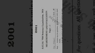Measurement and evaluation question paper/B.El.Ed/B.Ed measurement and evaluation question paper
