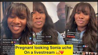 Sonia uche looking pregnant on a livestream wow  Maurice sam#soniauche #mauricesam