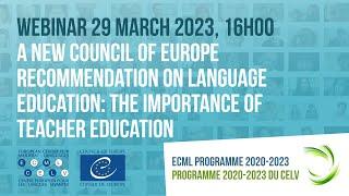 3rd Webinar "A new Council of Europe Recommendation on language education..."