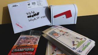 1985 Donruss Baseball Champions pack rip and @warrendinCLE forgotten mail...