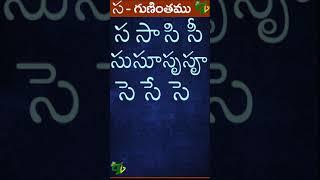 స సా సి సీ సు సూ సృ సౄ #Guninthalu in telugu | స గుణింతం | Learn Telugu SA gunintham #shorts