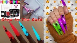 EXTRA LONG STILETTO HALLOWEEN NAILS NEW SAVILAND POLYGEL KIT! Polygel Nail Tutorial