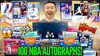 Opening INSANE $25,000 NBA BASKETBALL PACKS until I pull 100 AUTOGRAPH CARDS (MONSTER PULLS)! 