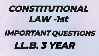 Constitutional Law Of India Important Questions| #lucknowuniversity #lawexams #constitution