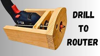 Bosch Drill to Convert Hand Router Machine | Homemade woodworking machine