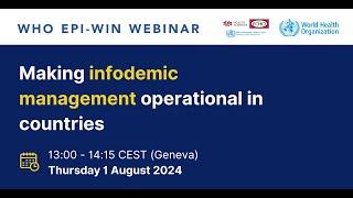 WHO EPI-WIN Webinar: Making infodemic management operational in countries