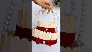 Beautiful  Basket idea From Ice cream stick #craft #diy #shorts #viral #trending #youtubeshorts