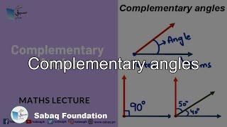 Complementary angles, Math Lecture | Sabaq.pk