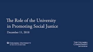 The Role of the University in Promoting Social Justice — Greetings