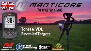 #MANTICORE Tones, VDI & Revealed Targets ##MetalDetectingUK #realdetecting Minelab