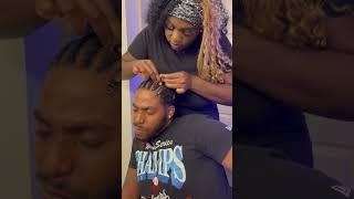 How to cornrow short hair. #menshairstyles #cornrows #naturalhair