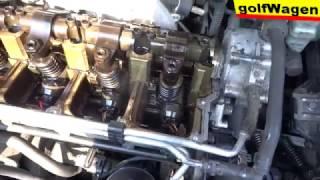 VW Golf 5, how to change or repair engine leak oil dirty engine problem,Kabelbaum im zylinderkopf