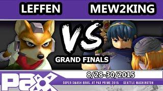 PAX Prime 2015 - Mew2King (Sheik, Marth) Vs. Leffen (Fox) - Grand Finals