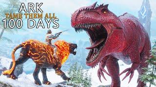 I Spent 100 Days Taming them ALL In Ark The Center [Ark Survival Ascended]