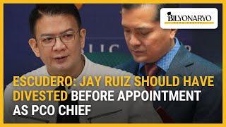 Escudero: New PCO chief Ruiz should've divested before appointment | Newsfeed@Noon