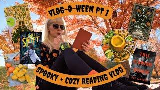 VLOG-O-WEEN Pt 1  Spooky Books Vegan Pumpkin Fondue🫕 Fall Leaves 5 Star Find! Halloween Fun 