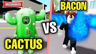 CACTUS ATTAQUÉ PAR UN BACON EN COLÈRE ! (BATAILLE ÉPIQUE)  ROBLOX - BROOKHAVEN RP