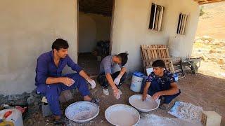 "Cleaning with Gholami: Bringing a vacuum cleaner and plastering for Mohammad's new house"