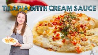 Tilapia with cream sauce