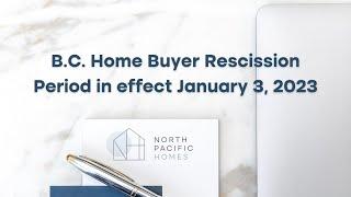 Home Buyer Protection Plan: Rescission Period in BC