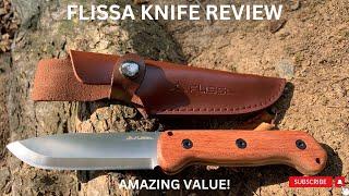 FLISSA 9" fixed blade Review. An awesome value Bushcraft and EDC knife!