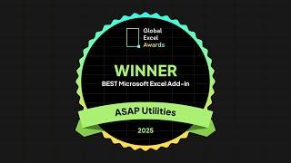 ASAP Utilities crowned 'BEST Microsoft Excel Add-in' at the Global Excel Awards 2025