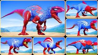 Superhero Dinosaurs Fighting T-Rex vs Spinosaurus vs I-Rex Jurassic World Evolution