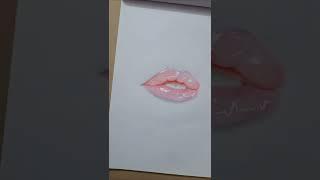 glossy lip drawing