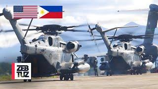 US Marines - Massive Arrive Super Stallions & Ospreys During Military Exercise In The Philippines