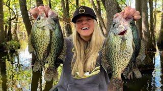 2 HOURS of Fall Crappie CATCH and COOKS in a FLOODED FOREST!  Jigs, Minnow Fishing and MORE! (SLABS)