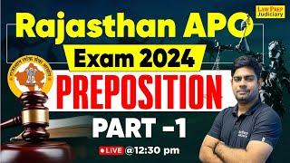 Rajasthan APO Exam 2024 | Preposition (Part 1) | English for Rajasthan APO Exam 2024