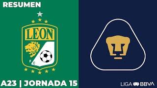 Resumen y Goles | León vs Pumas | Liga BBVA MX | Apertura 2023 -  Jornada 15