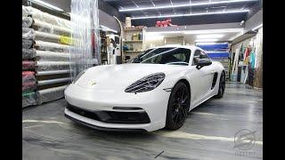 【秀卡司車體貼膜】Porsche Cayman GTS 718 全車改色貼膜 / 3MSP281 / 綢面迷幻變色龍白  / CAYENNE / MACAN / 汽車貼膜 / 汽車改色 / 汽車犀牛皮