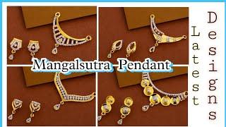 Gold Stylish Diamond Mangalsutra Pendant Set || Latest Unique Mangalsutra Pendant Designs.